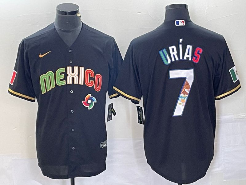 Men 2023 World Cub Mexico #7 Urias Black Nike MLB Jersey style 91813